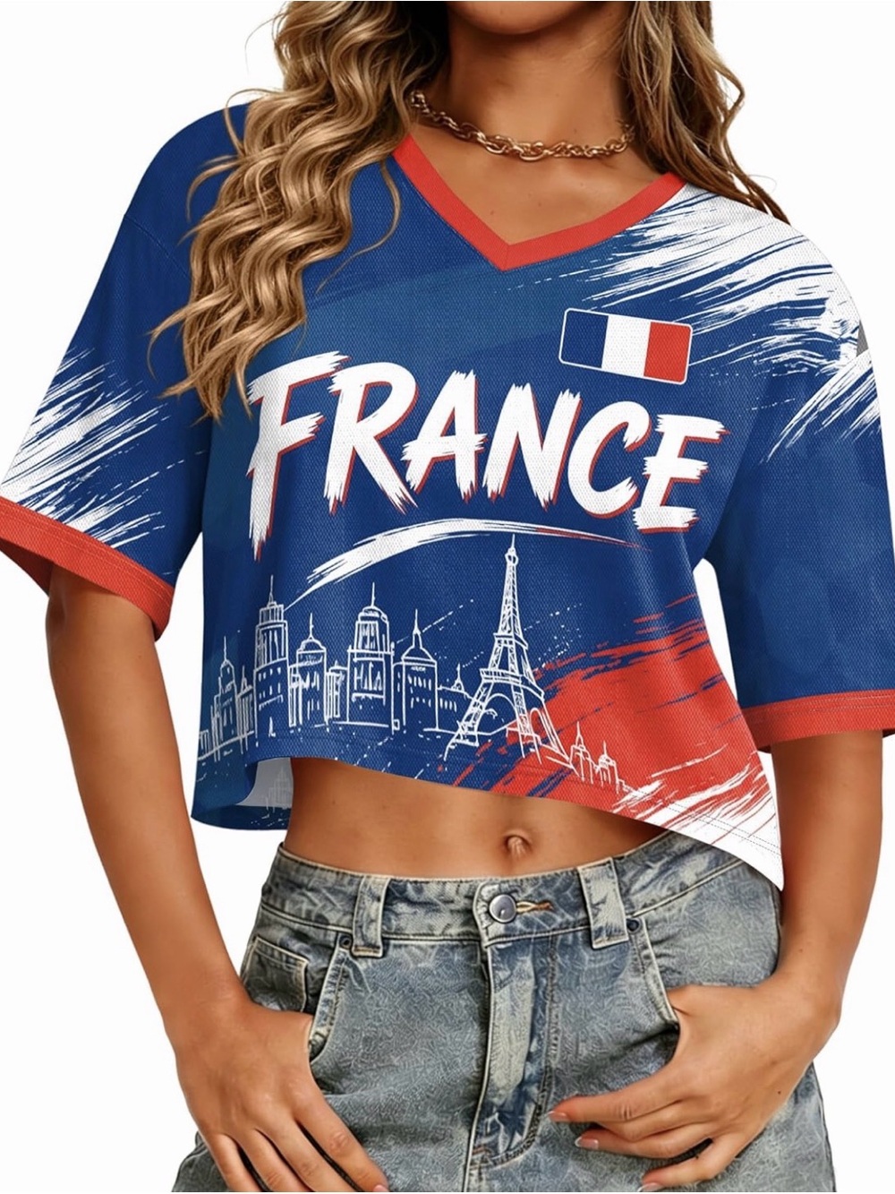 Women’s Soccer Jersey - France - crop top